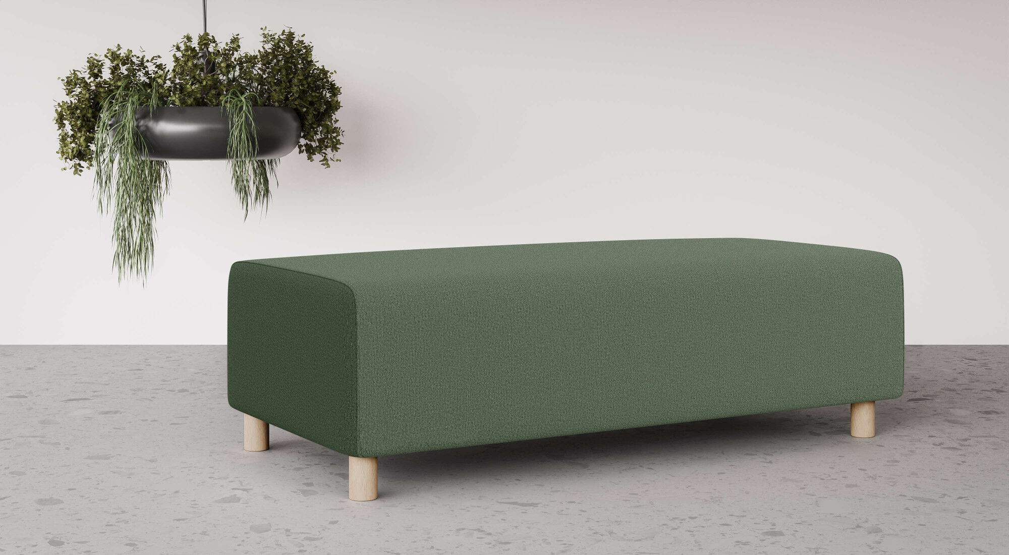 Polsterhocker OTTO HOME "Suyala", grün, B:153cm H:46cm T:66cm, 100% Polyester, Hocker, Polsterhocker