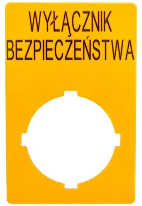 Eaton Typeplaatje Geel voor Veiligheidsschakelaar M22-XZK1-PL99 167636, Breedte: 50 mm, Hoogte: 33 mm