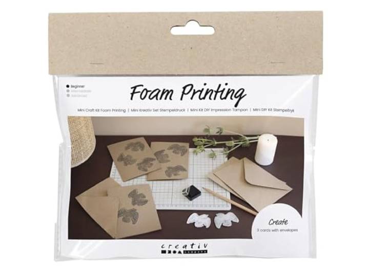CREATIV E Mini Craft Kit Foam Printing, Beige, 1 Pack