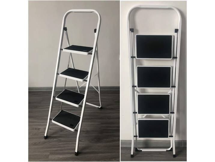 Escabeau pliant 4 marches pour adultes, pour la cuisine, en acier robuste et durable, léger et portable