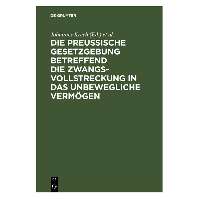 De Gruyter Die PreuÃische Gesetzgebung betreffend (66767872)