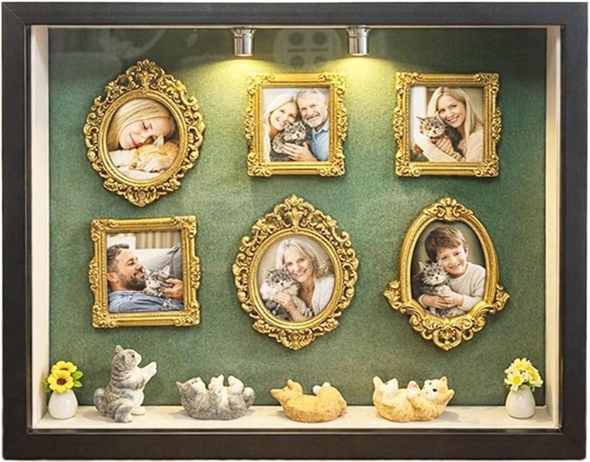 Mini Shadow Box Herinneringskistje Display met Miniatuur - Zwart - 21,7 x 26,7 cm