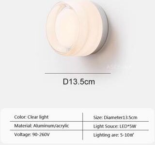 Friendly Fresh Finds Modern LED Wall Lamp Smokey Grey Jelly Wall Sconce For Home Decor lwl140 Clear Light B
