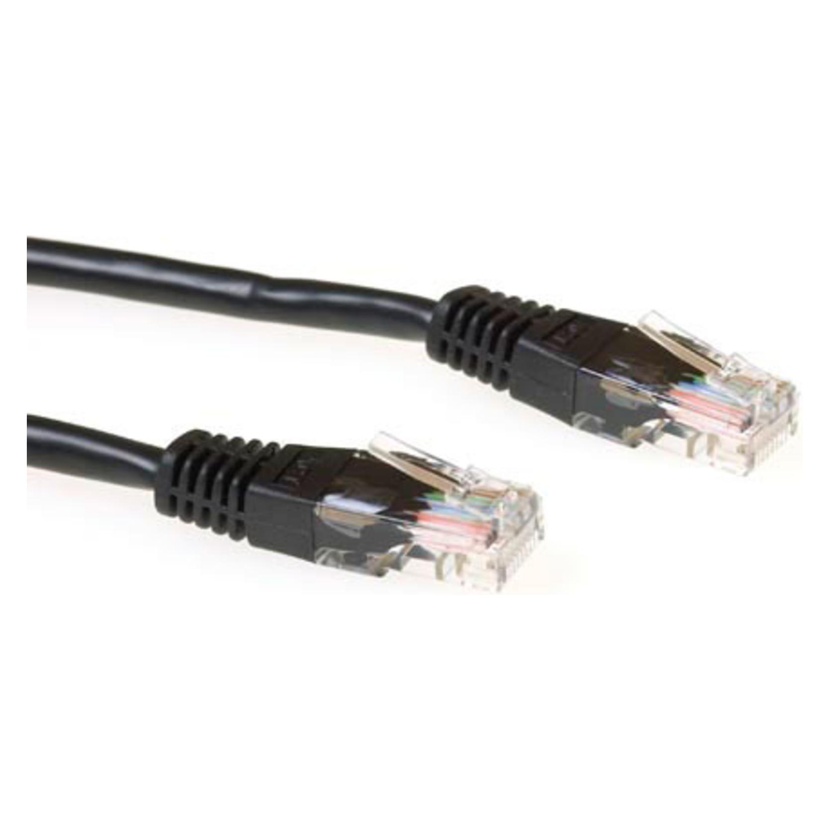 ACT Black 3 meter U/UTP CAT5E patch cable with RJ45 connectors CAT5E U/UTP BLACK 3.00M (U/UTP, CAT5e, 3 m) (IB5903)