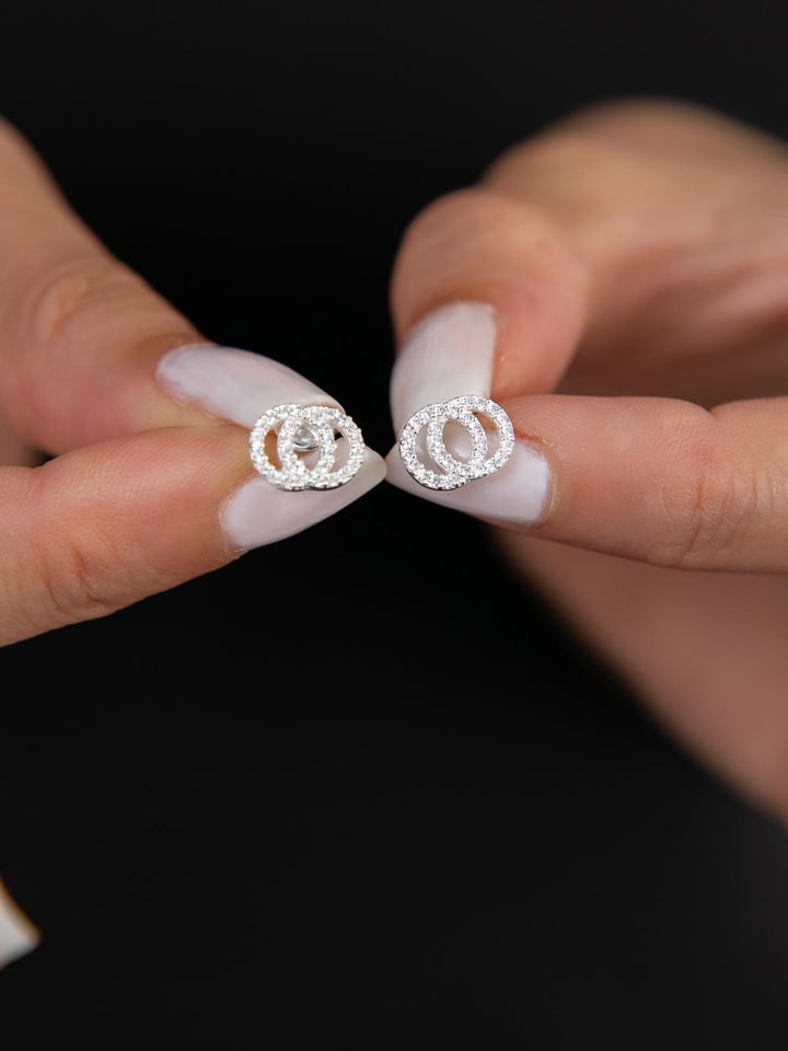 Heliophilia Silber-Ohrstecker mit Edelsteinen - onesize
