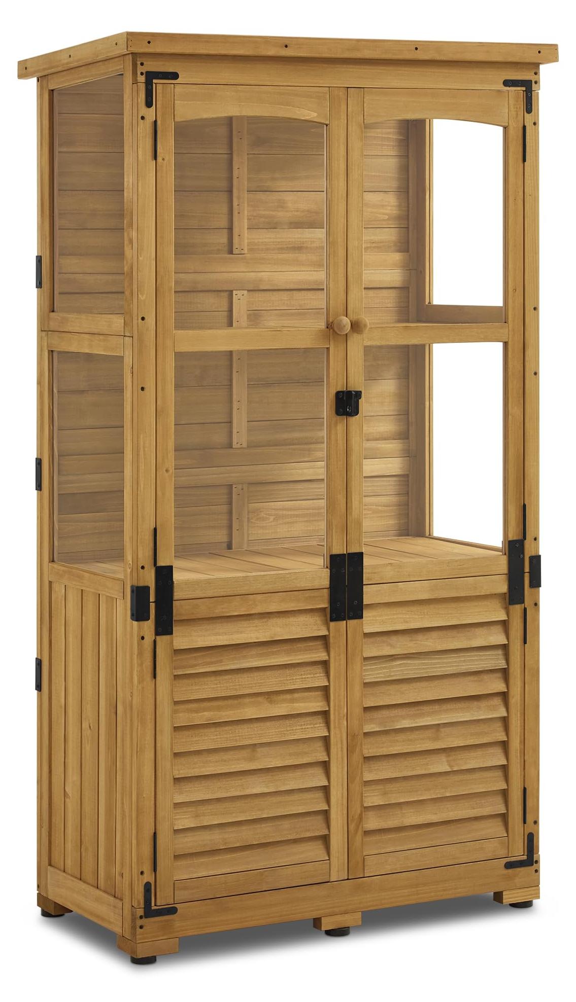 Holz-Gartenhaus, natürlicher Stil - 87 x 46 x 160 cm - Sparrenholz - Wasserabweisend