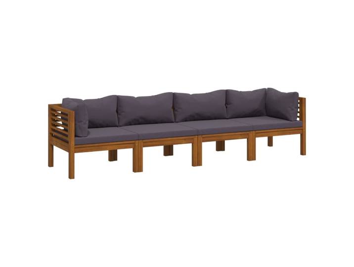 vidaXL 4-Sitzer-Gartensofa mit Kissen Massivholz Akazie