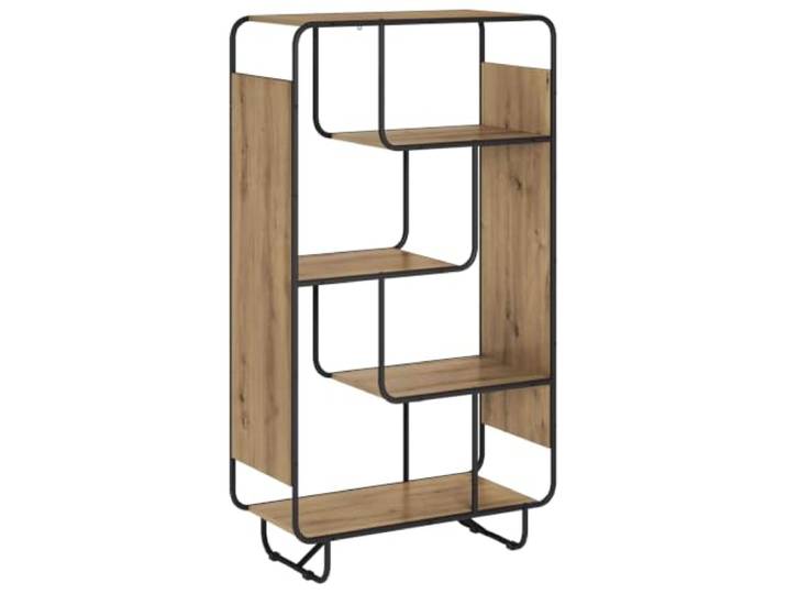 GHVBNMF Highboard Standregal 5 Ebenen 80x37.5x144 cm Artisan-Eiche Vielseitiges Industrie-Design mit verzinktem Stahlgestell für Küche und Esszimmer auf fünf offenen Ebenen.