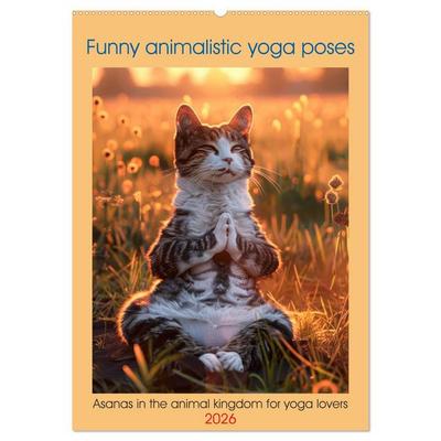 Funny animalistic yoga poses (Wall Calendar 2026 DIN A2 portrait), CALVENDO 12 Month Wall Calendar