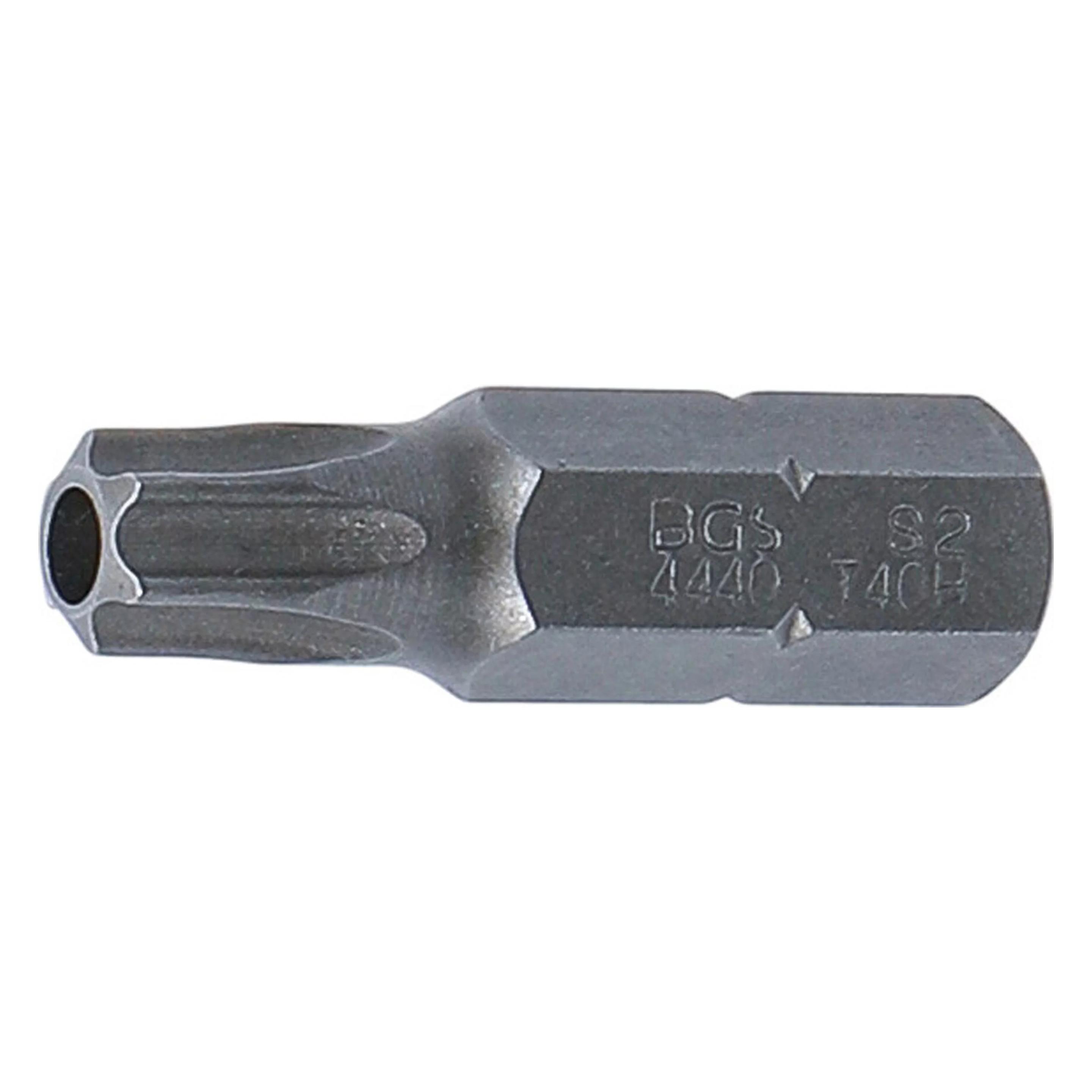 BGS Bit | Antrieb Aussensechskant 8 mm (5/16") | T-Profil (für Torx) mit Bohrung T40 (4440)