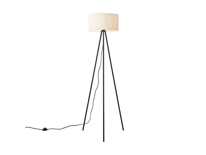Lampadaire trépied moderne blanc avec abat-jour en velours - Luz