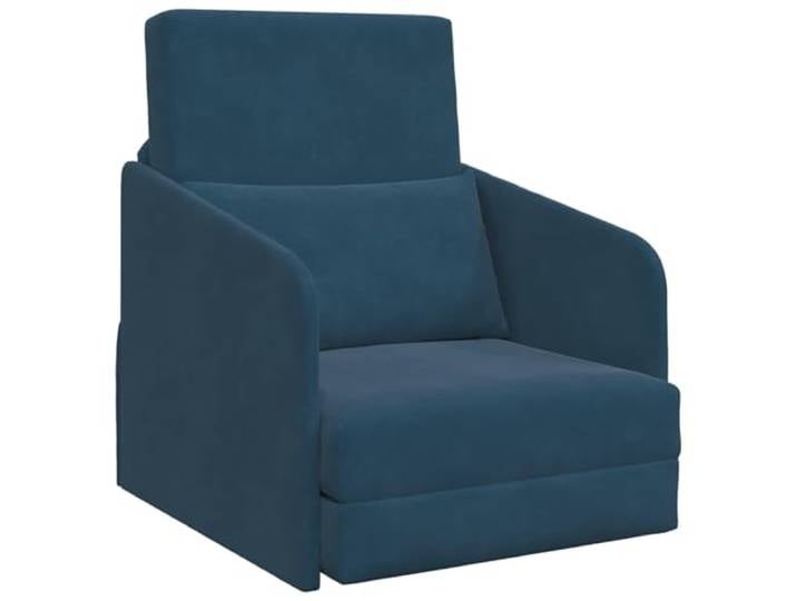 Todiikf Schlafsofa Samt Blau Bodensofa Sessel 65x80x83cm Weiches Samt-Bodensofa mit Schlaffunktion für Wohnzimmer und Gastzimmer. Manuell umklappbar mit stabilem Metallrahmen.
