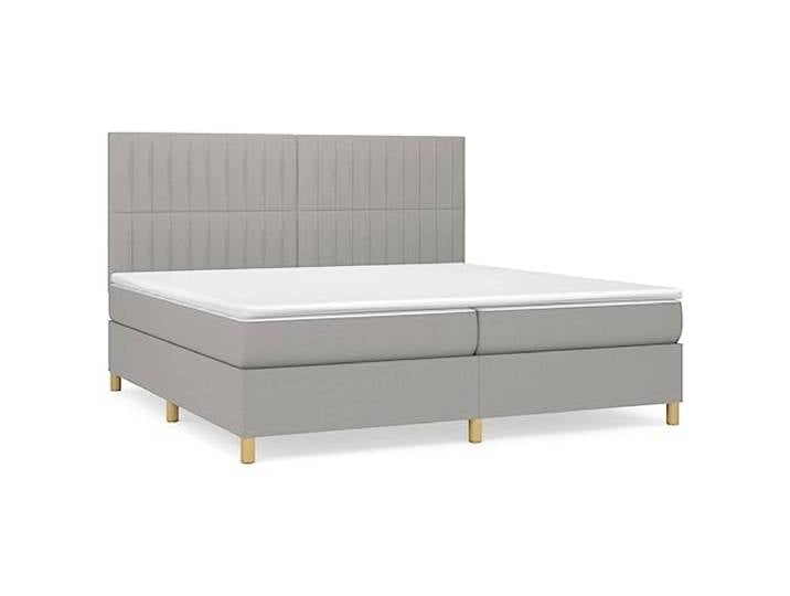 PUGYNBK Bett 200 x 200 cm mit Taschenfederkernmatratze Höhenverstellbares Kopfteil, mittlere Festigkeit, atmungsaktiver Stoff, inklusive Montageanleitung (evtl. nicht in deutscher