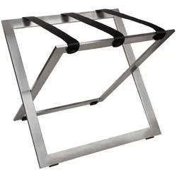 Kofferständer STAINLESS STEEL aus Edelstahl mit Riemen Nylon Schwarz