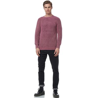 Strickpullover RUSTY NEAL, Herren, Gr. L, rosa, 50% Polyacryl, 50% Baumwolle, unifarben, normal, Rundhals, Pullover Strickpullover, im einfarbigen Design