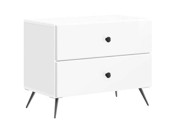 KGFHERENB Nachttisch Hochglanz Weiß 62x34,5x47,5cm Holzwerkstoff Modernes Design für Schlafzimmer und Wohnzimmer mit viel Stauraum, pflegeleichter Oberfläche und einfacher Montage.