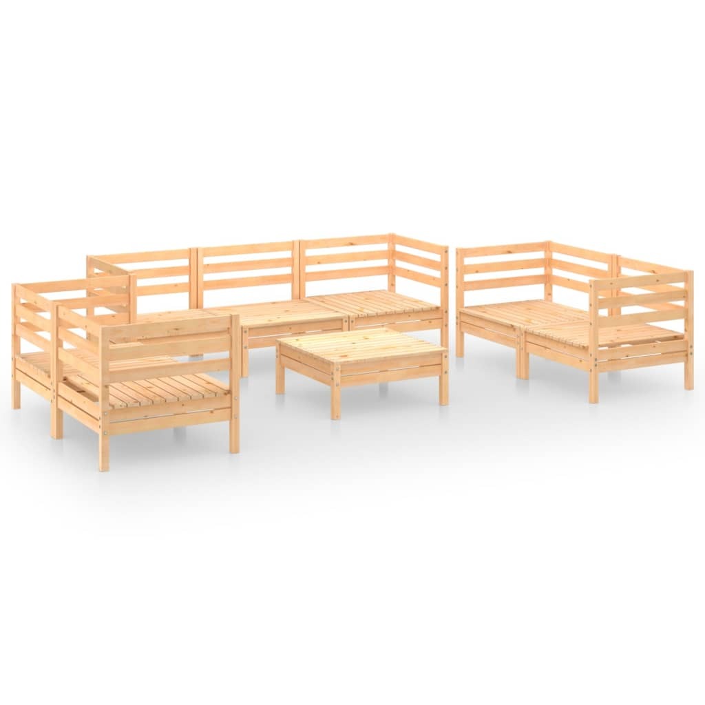8-tlg. Garten-Lounge-Set Massivholz Kiefer