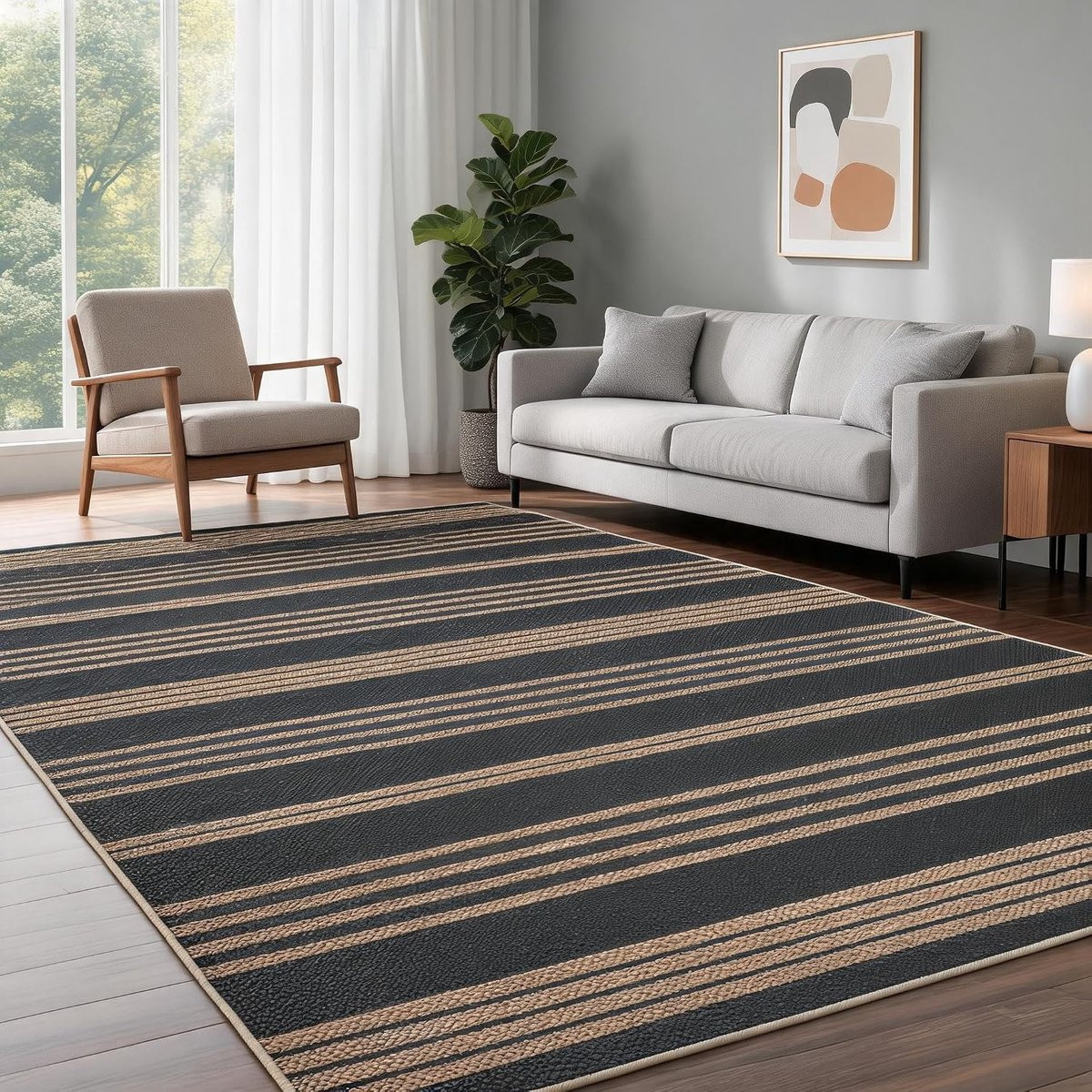 Modern Vloerkleed Triumpunpre Zwartbruin Rechthoekig Polyester