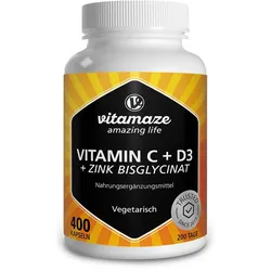 Vitamaze Vitamin C + D3 + Zink Bisglycinat 400 St