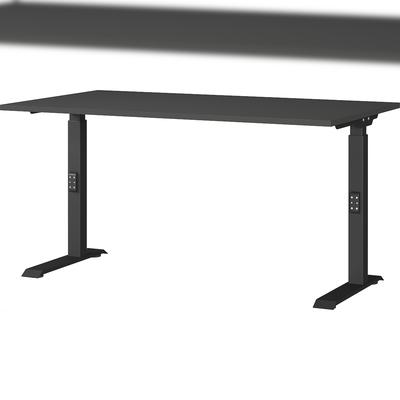 Schreibtisch höheneinstellbar 68-91 cm | Graphit 140x80cm | C-Fuß Bürotisch Ergonomisch | Made in Germany | `Stuttgart` Kadima Design