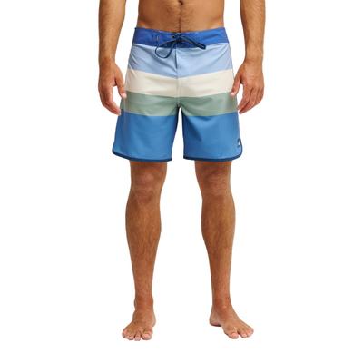 Boardshorts QUIKSILVER "Surfsilk Scallop 18", Herren, Gr. 31SM, Normalgrößen, blau (quiet harbor tijuana), Obermaterial: 88% Polyester, 12% Elasthan., Hosen