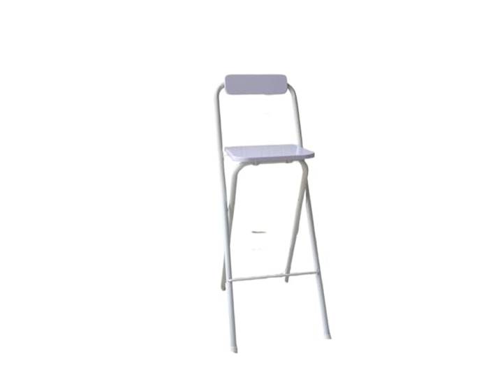 Klappbare Barstühle, Einfacher Barhocker Mit Eisenrückenlehne Verdickte Fußabdeckungen for Küche, Bar, Tisch, Stuhl, Esszimmer mit mehreren Szenen(A-white-65cm)