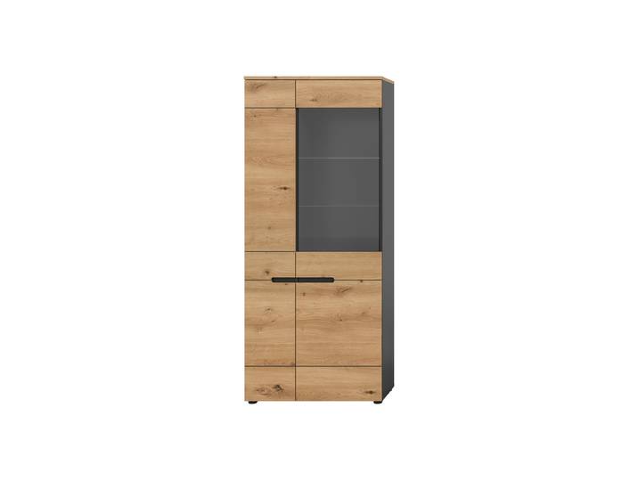 Vitrine mit Glastür Artisan Eiche Breite 80 cm - CANU