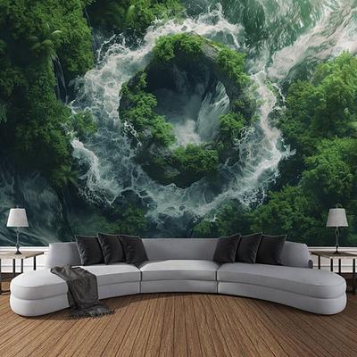 Natur Wasserfall Felsen Wandteppich Landschaft Wandkunst großer Wandteppich Wandbild Dekor Fotografie Hintergrund Decke Vorhang Haus Schlafzimmer Wohnzimmer Dekoration Wandtuch XXL Natur