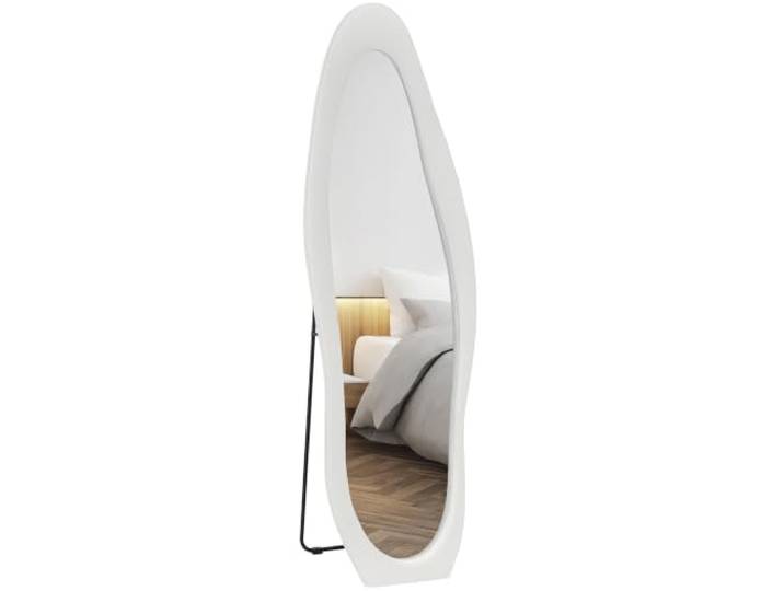 HOMCOM Ganzkörperspiegel 160 x 50 cm Unregelmäßiger Standspiegel Weiß