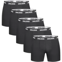 SMILODOX Boxershorts 5er Pack Larry, Größe M in Schwarz Schwarz