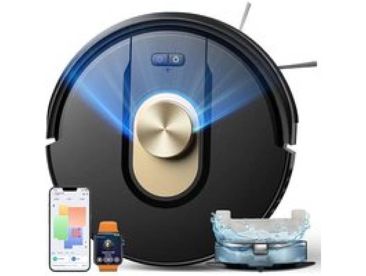 Cleanova W9 Robot Aspirateur Laveur 8000Pa/150Min Aspirateur Robot Naviion Lidar Avec Cartographie Ultra Fin Et Silencieux Alex