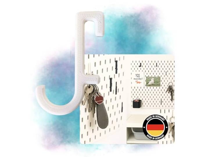 ULROAD Lot de 15 crochets pour panneau perforé Ikea Skadis - Blanc - Accessoires de fixation