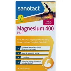 SANOTACT Magnesium 400 PUR Kautabletten 30 St