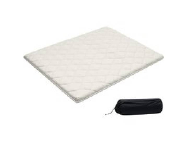 VEVOR Matelas Futon Taille Queen, Matelas de Sol Japonais Pliable, Tatami Doux pour Dormir Yoga Méditation et Relaxation, 203,2x152,4x6,35 cm, 9 Couches, avec Sac de Rangement et Attaches, Blanc