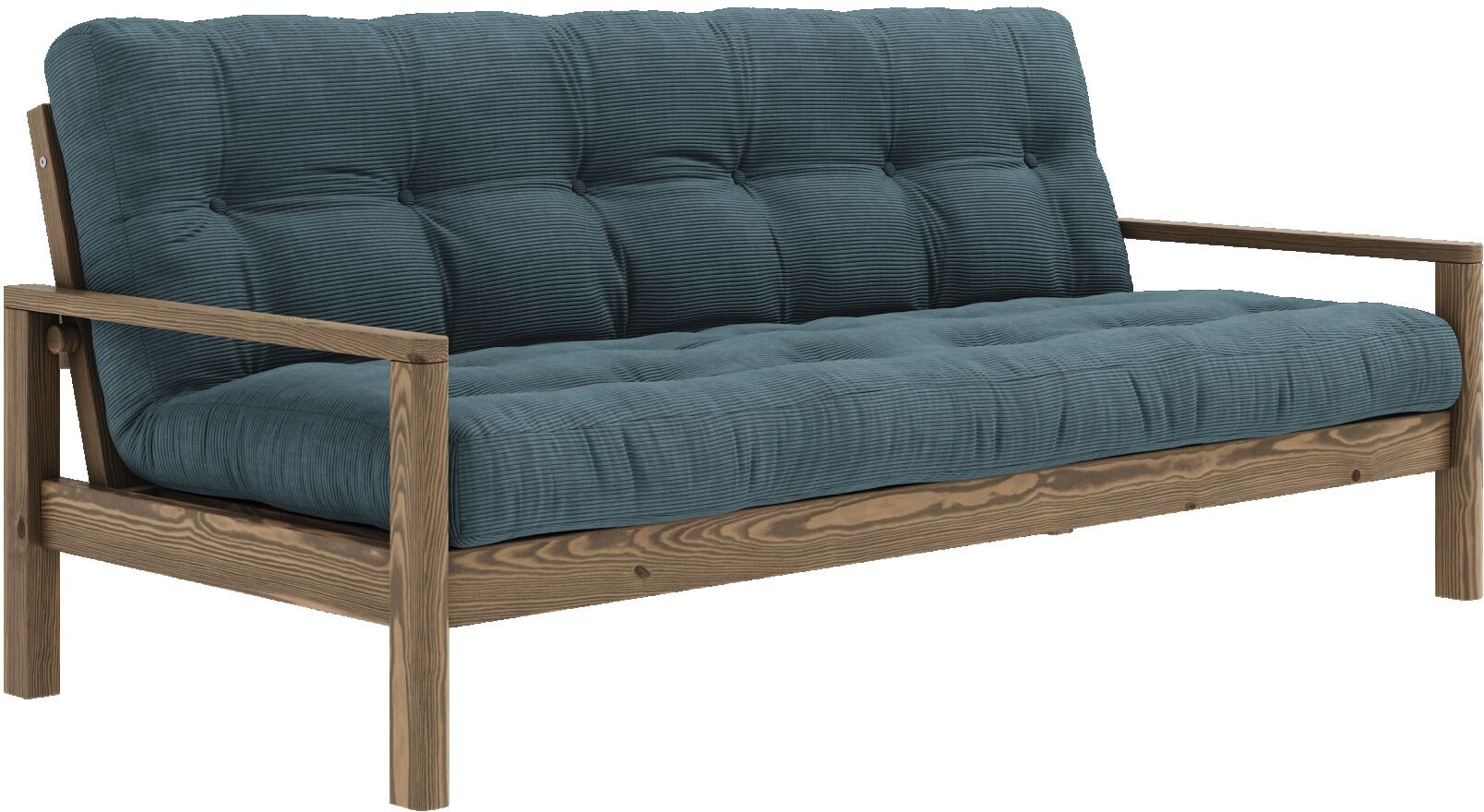 Schlafsofa KARUP DESIGN "KNOB", grün (seaweed), B:205cm H:79cm T:95cm, Matratzenmaterialzusammensetzung: Futonmatratze mit Knopfheftung, Höhe 14 cm, aus recyceleten Mischfasern mit einem Kern aus 4 cm Schaumstoff. Matratzenfüllung: Baumwoll-Mix-Füllung 90