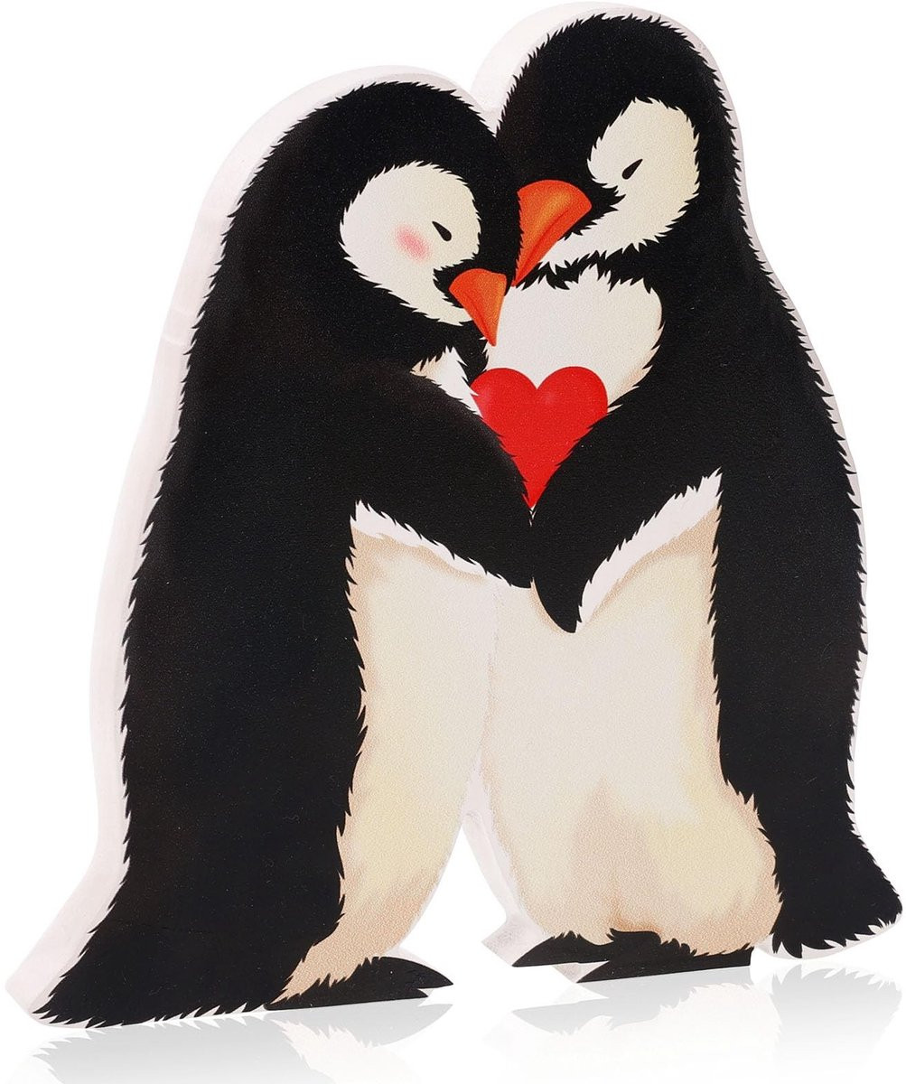 Solidchoice Houten Pinguïn Tafeldecoratie