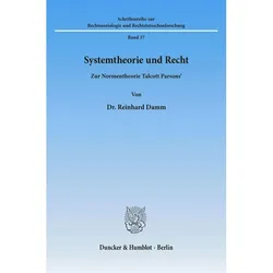 Systemtheorie und Recht., Fachbücher von Reinhard Damm