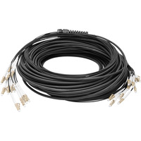 Glasfaser Universal Breakout Kabel, Duplex, LC/UPC Stecker, Multimode OM4 schwarz, 30 Meter, vorkonfektioniert