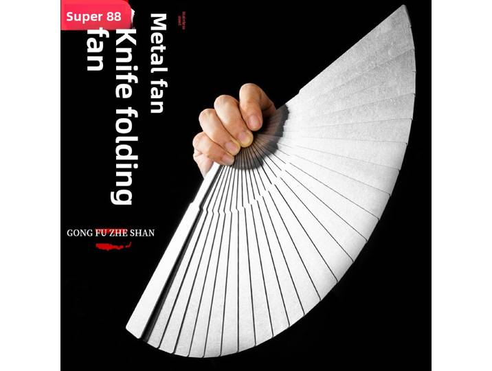 Éventail pliant en métal en acier inoxydable, éventail en fer de Style ancien pour Arts martiaux, auto-défense, Kung Fu Tai Chi Hanfu, cadeau haut de gamme