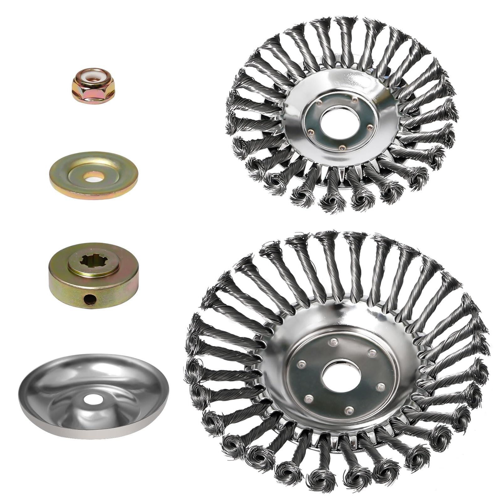 Omgoods Set van 2 Rotating Weed Brush Discs voor tuinonderhoud