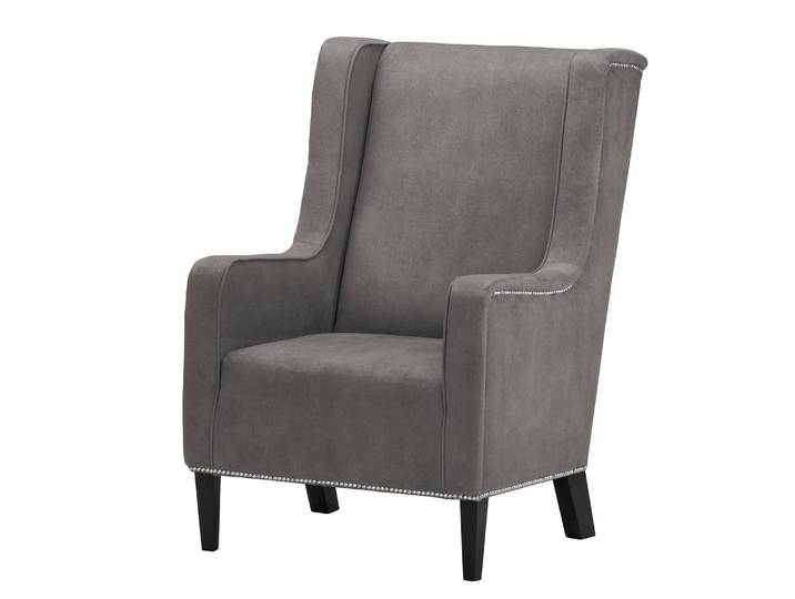 Fauteuil Mirina I Gris/Gris Microfibre Yona Noir 69 x 103 x 87cm