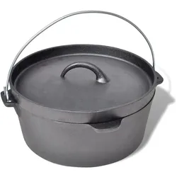 vidaXL Linlenen, Pfanne + Kochtopf, Schwarz