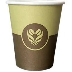 COVR 8 oz / 25 cl Pappbecher Barista-Dekor + SUP und Triman-Branding (1000 Einheiten)