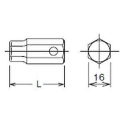 Koken 16-mm-Bit für Schrauben mit einem 3/4-Zoll-Innensechskant (44913885)