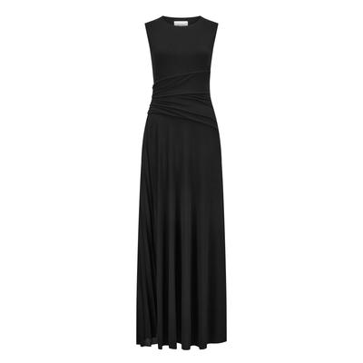 Abendkleid NICOWA "Nicowa Abendkleid MELIWIA", Damen, Gr. 36, schwarz, Kleider Abendkleid, mit seitlichem Plissee-Einsatz