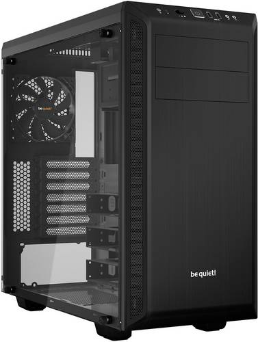 BeQuiet Pure Base 600 Midi-Tower PC-Gehäuse Schwarz gedämmt, Seitenfenster, 2 vorinstallierte Lüfter