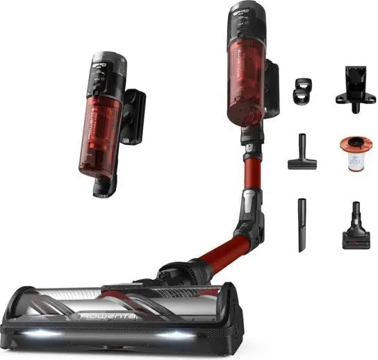 Rowenta RH9A73WO, 2-in-1-Stabstaubsauger, Beutellos, Schwarz, Rot, Trocken, Zyklonal, 83 dB