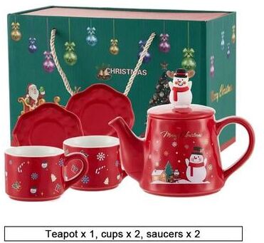 Uplift Essentials Christmas Porcelain Teaware Gift Set simple snowman set b