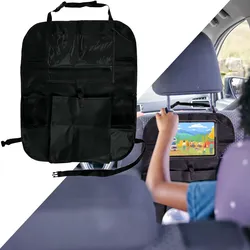 2er-Set Autositz-Organizer - Tablet-Halterung für Rücksitz-Passagiere - 5 Fächer, schwarz, Polyester, verstellbare Riemen, 55x19 cm