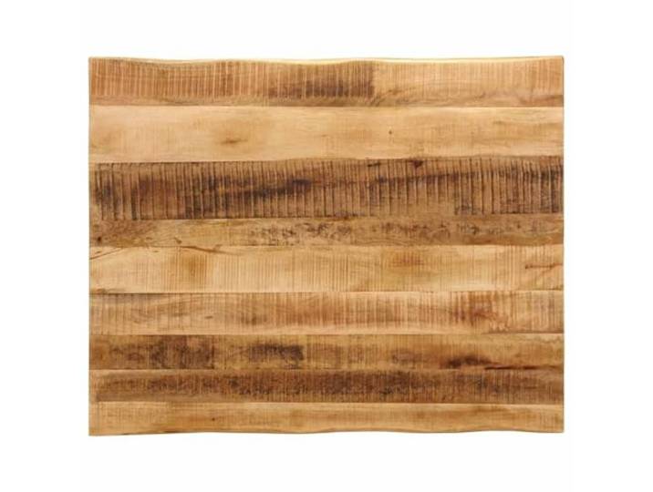 fsahslih Tischplatte 100x80x3,8 cm Mango Massivholz mit Baumkante Rustikale Holzplatte mit 2-seitiger Waldkante für Esszimmer, Büro oder Bistro zur Kombination mit Tischgestellen.